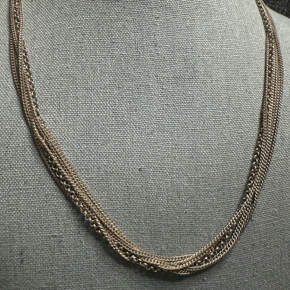 925 Italy Silver Multi Strand Necklace - Picture 2 of 7